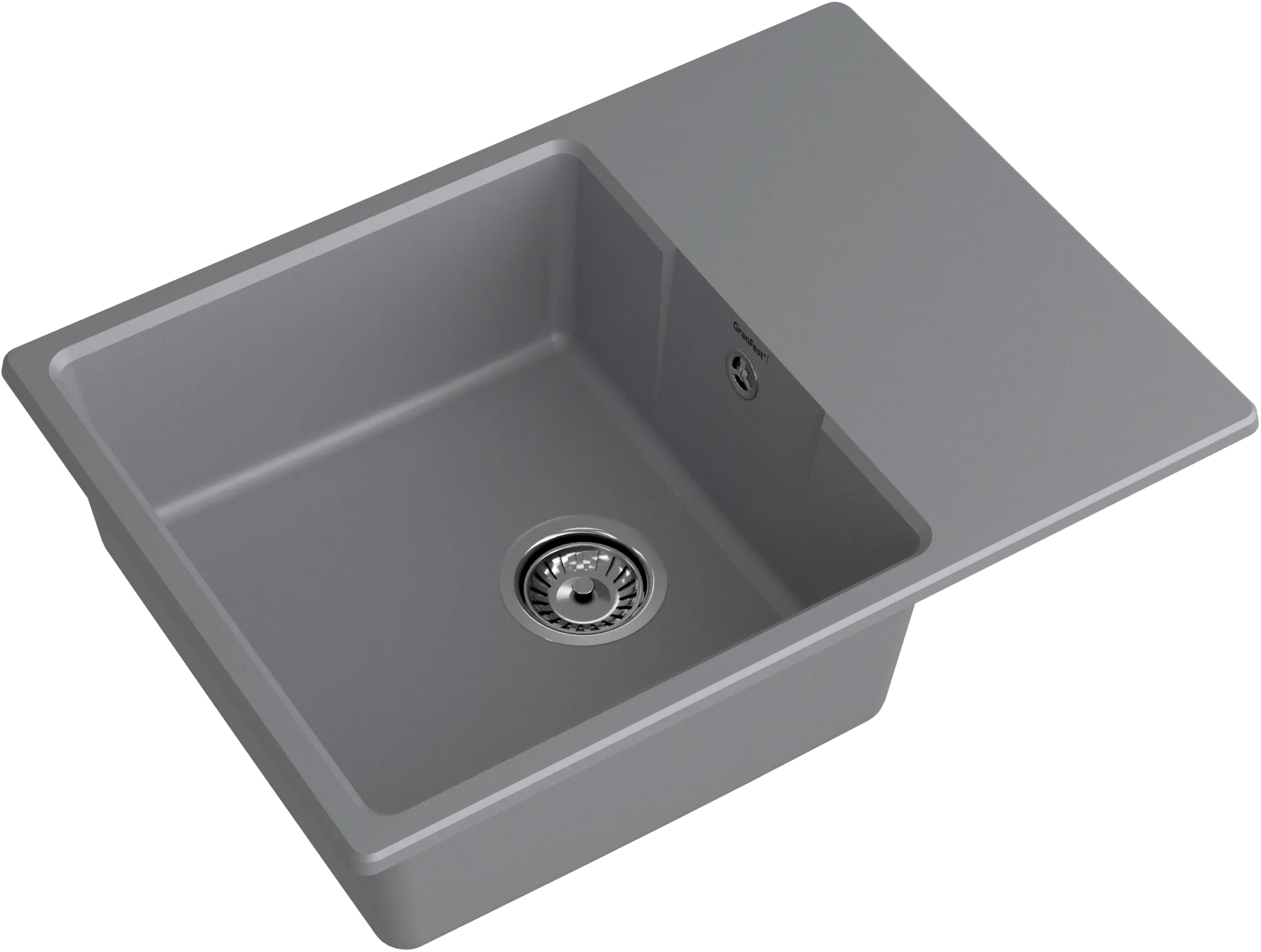 GRANFEST Мойка URBAN 668L  1-чаша+крыло 680*490мм темно-серый арт.GF-UR-