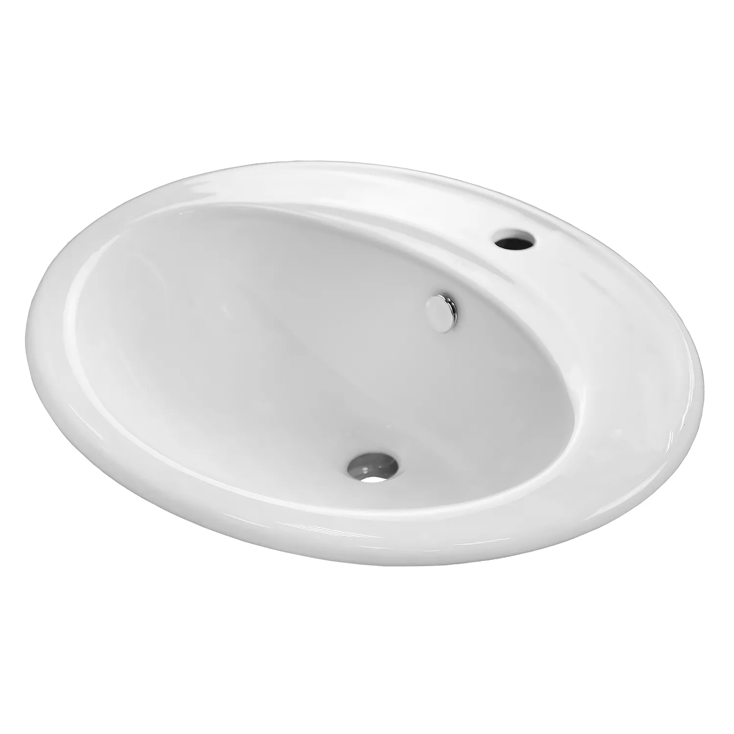 Раковина Azario 550х470х200 встраеваемая сверху, овальная, белый глянец () AZ-6002 в магазинах СантехГид