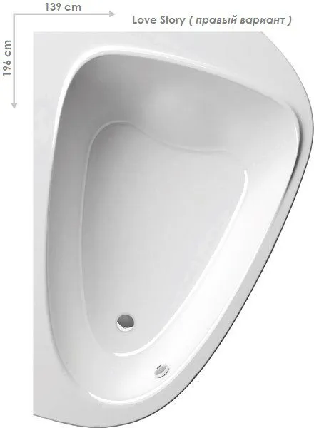 Ванна акриловая Ravak LOVE STORY II P белая