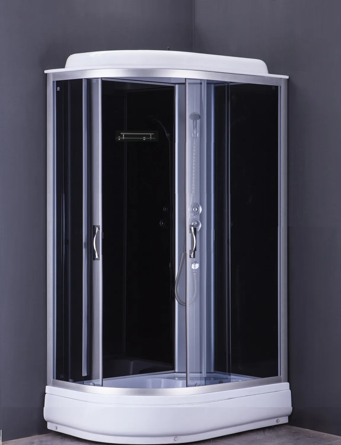 Душевая кабина LORANTO 120х80х215 правосторонняя, поддон 20 см, прозрачное стекло 4 мм, черная () CS-66120-20 R G