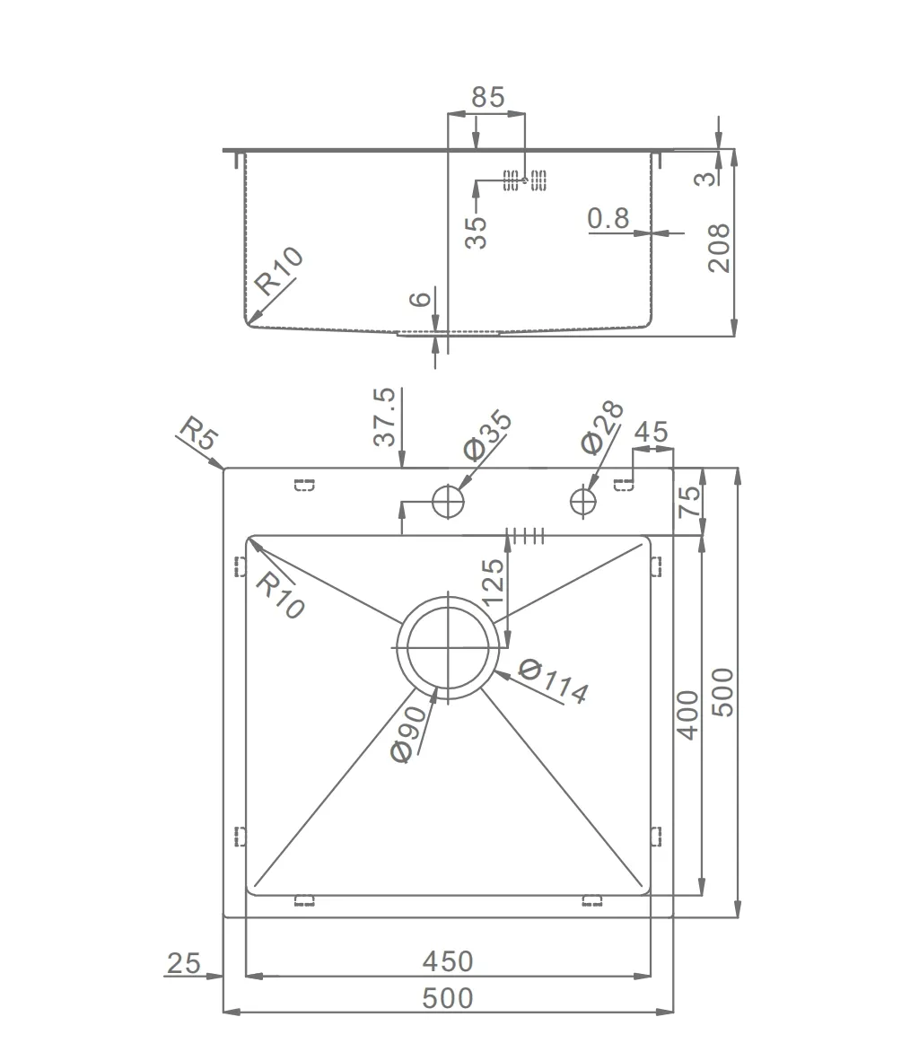 Мойка - профессиональная ручная работа RAGLO R700.5050.09