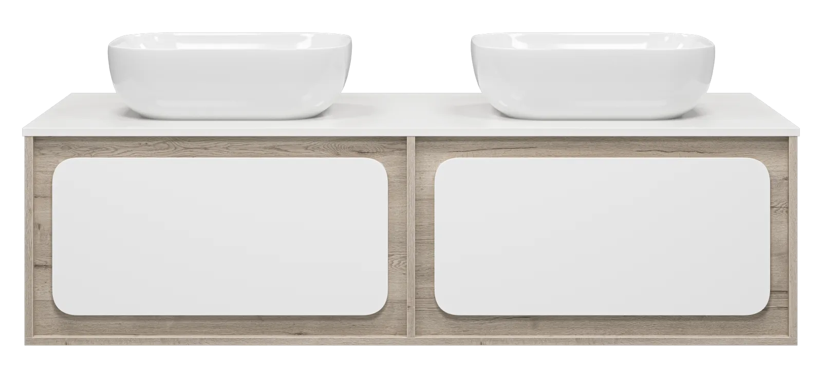 Тумба с раковиной Misty Дубль 150 подвесная