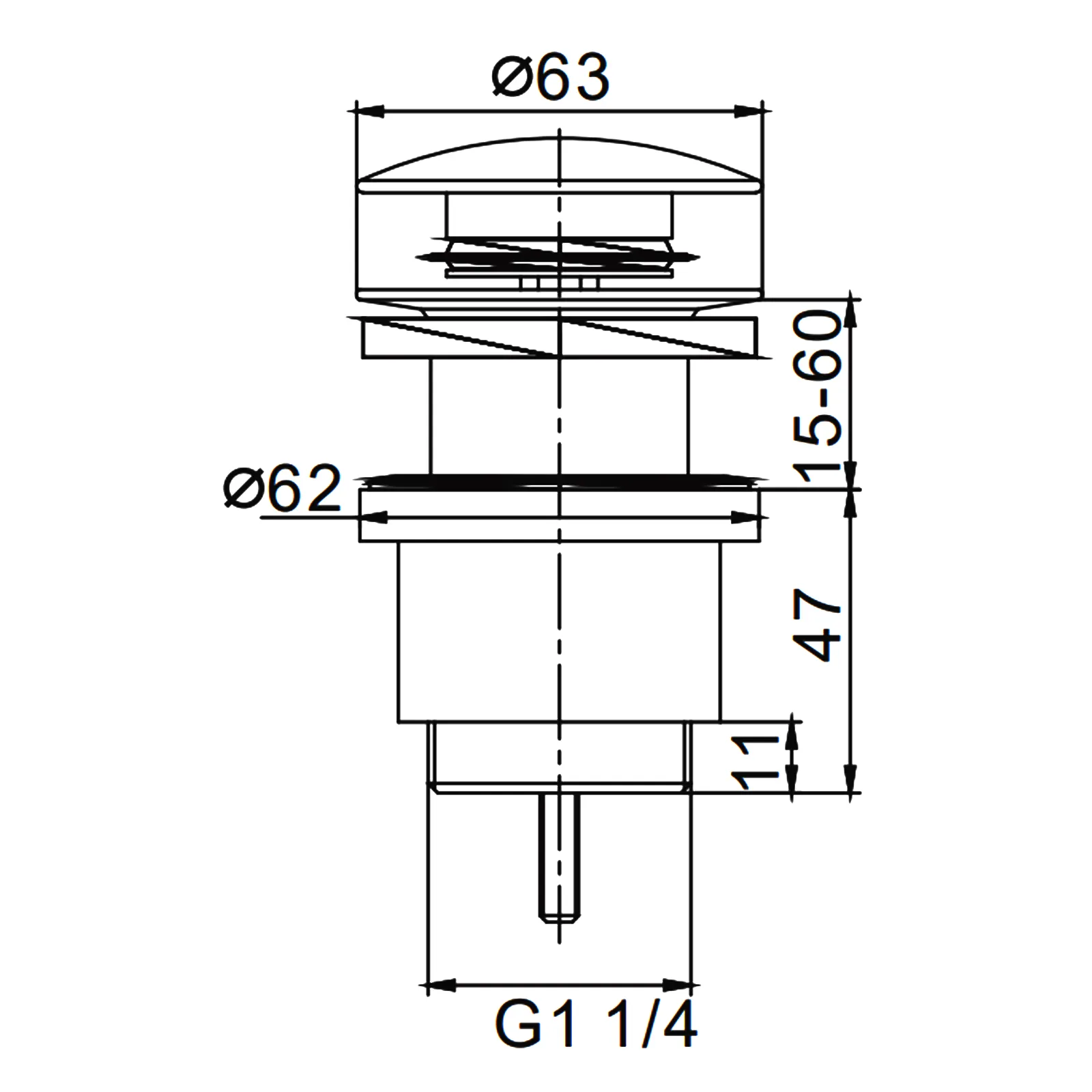 Донный клапан автомат оружейная сталь FRAP F67-9 в магазинах СантехГид