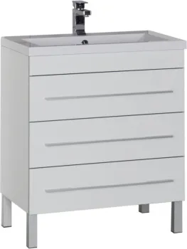 Тумба под раковину Aquanet Верона 75 белый (напольная 3 ящика)