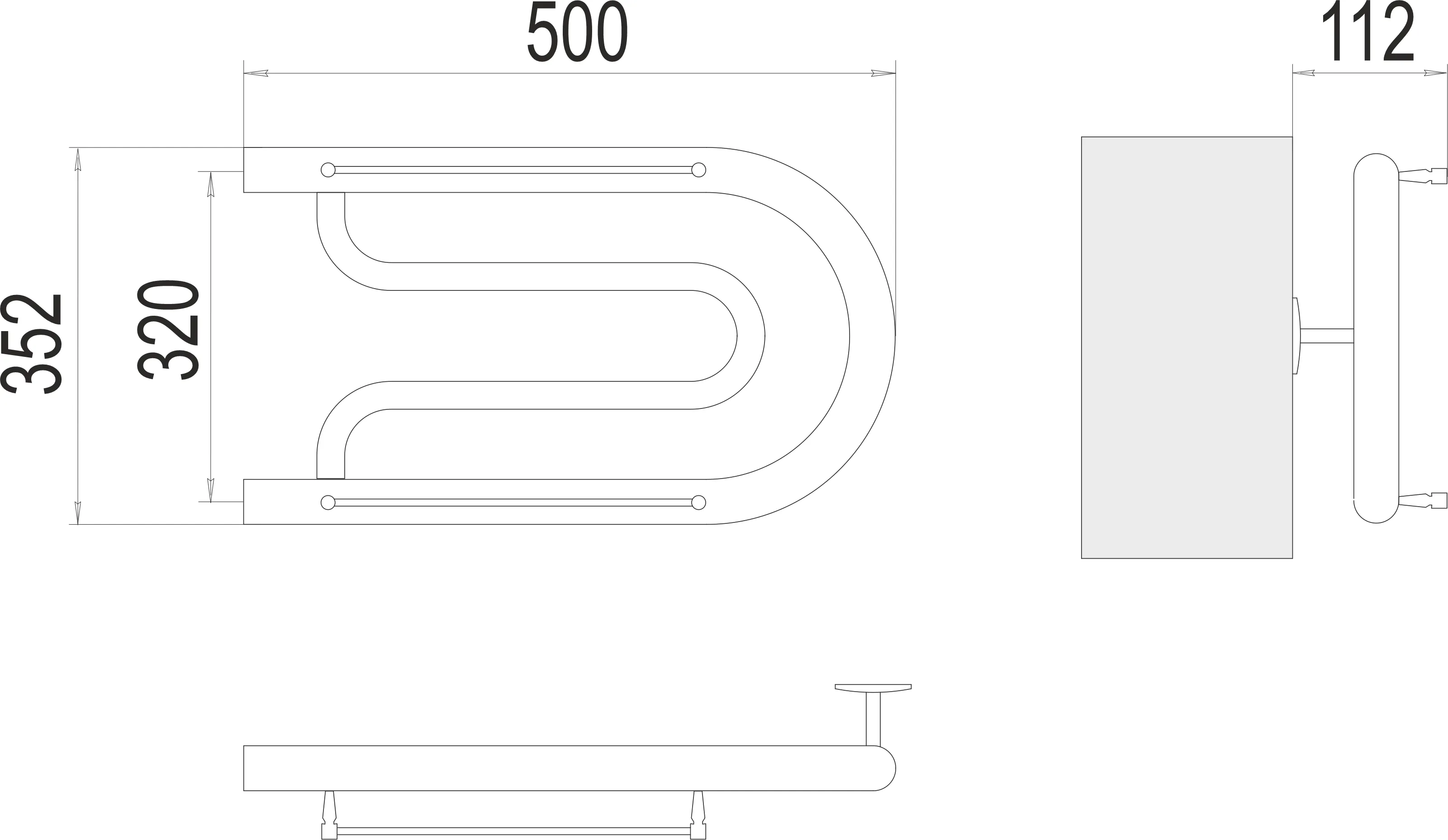 Полотенцесушитель TERMINUS Фокстрот AISI 32х2 320х500