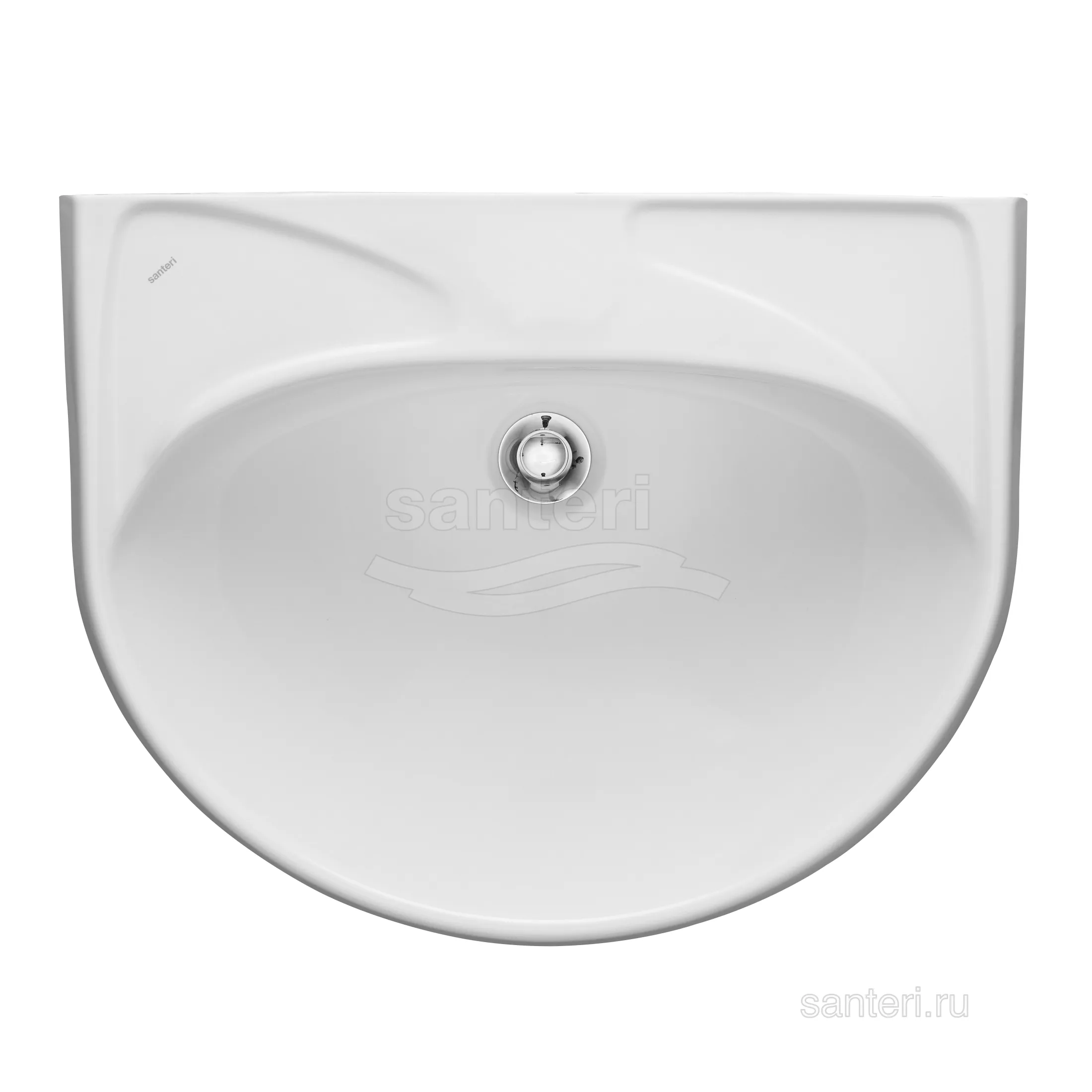 Раковина Santeri Вест с переливом б/о белый 1.3111.8.S00.01B.0 в магазинах СантехГид