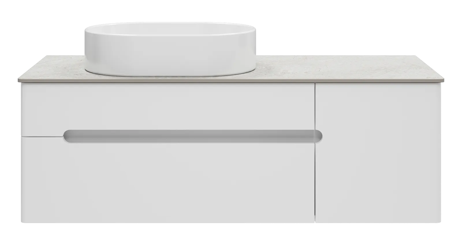 Тумба под раковину Misty Роял 120 подвесная (белая) со столешницей и раковиной