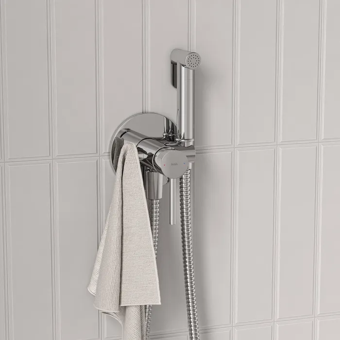 Встраиваемый смеситель с гигиеническим душем, хром глянцевый, IDDIS, 005SBR0i08