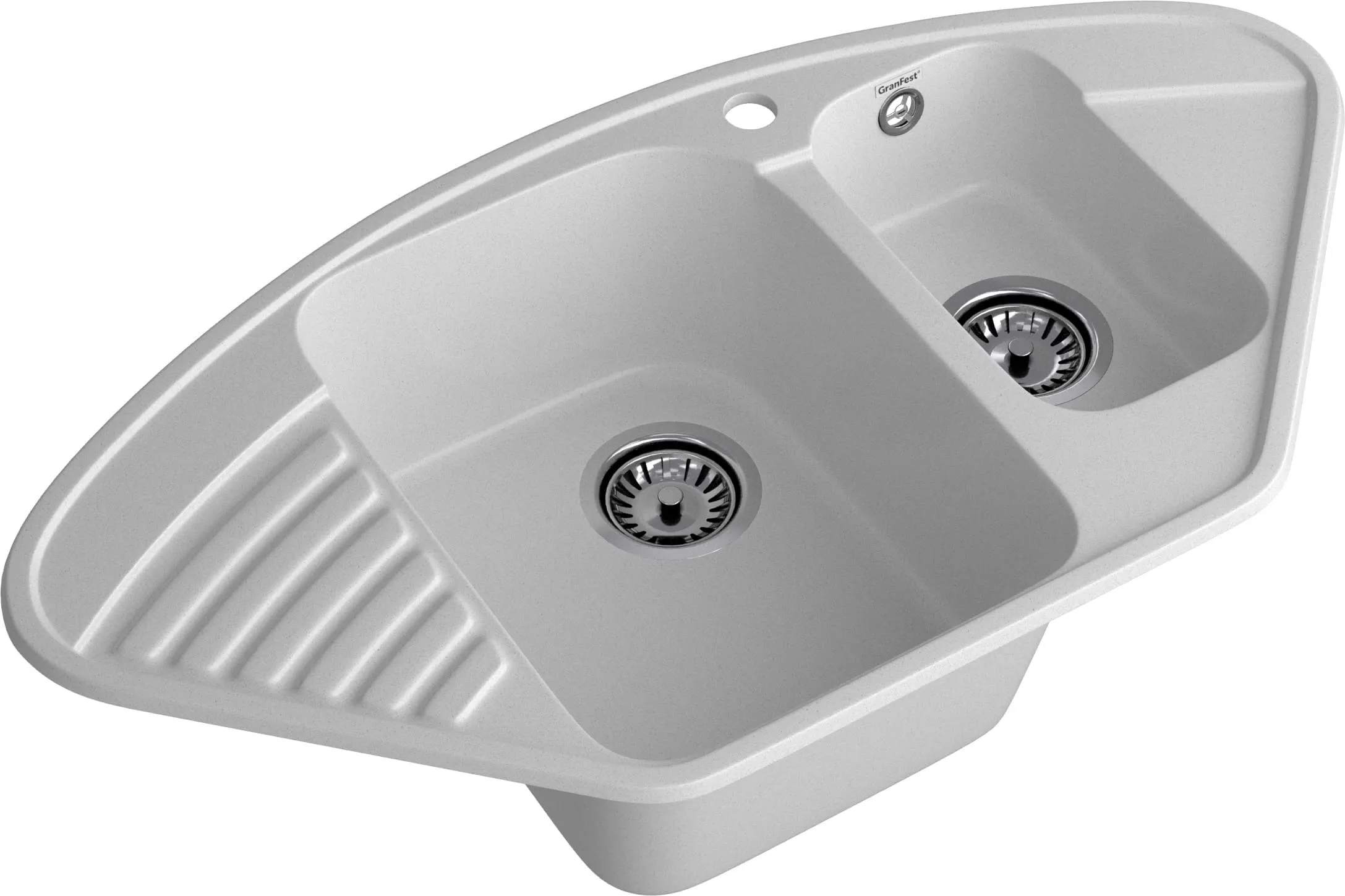 GranFest QUARZ (ECO-14) Мойка угл.1,5 чаш. 930*500 (серый)