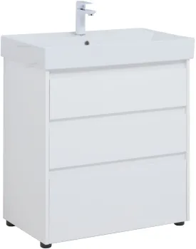 Тумба под раковину Aquanet Nova Lite 75 белый глянец (3 ящика)