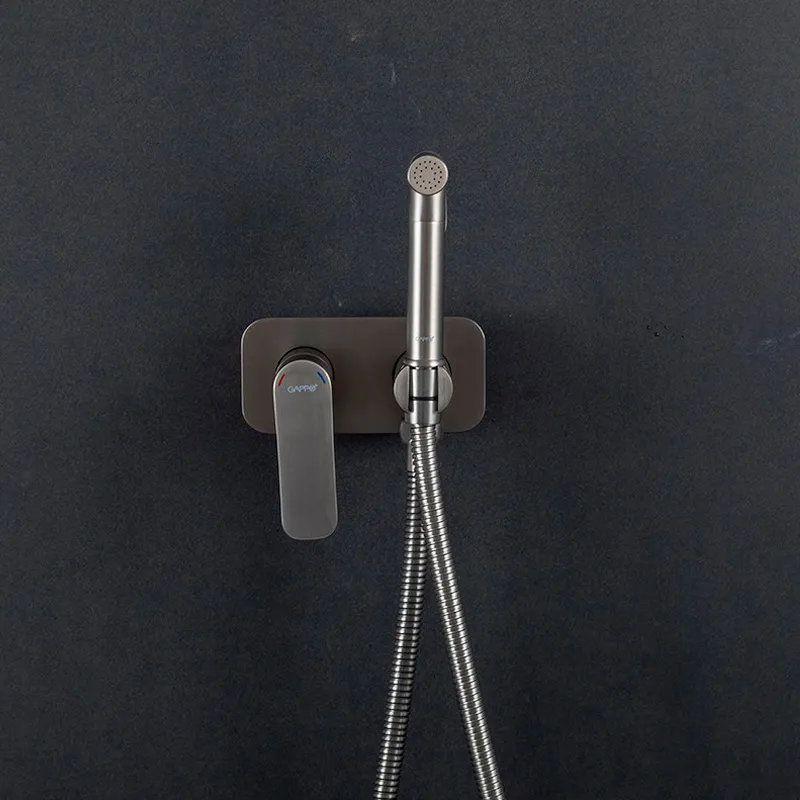 Встраиваемый гигиенический душ оружейная сталь GAPPO G7248-92