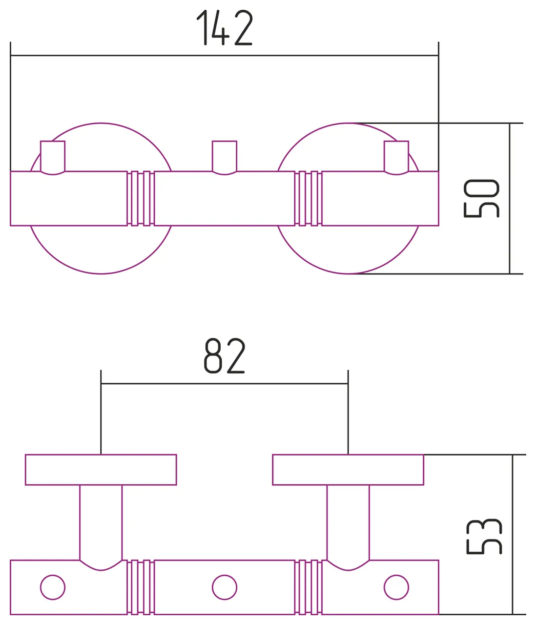 Вешалка КАНЬОН - 3 крючка / L 142 (Хамелеон)