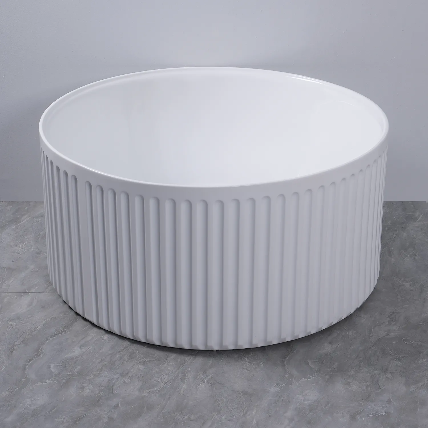 Ванна акриловая Azario GAMMA 1500x1500x580 отдельностоящая, круглая, рифленая, в комплекте с сифоном и металлической рамой, цвет белый (AZ-6707)