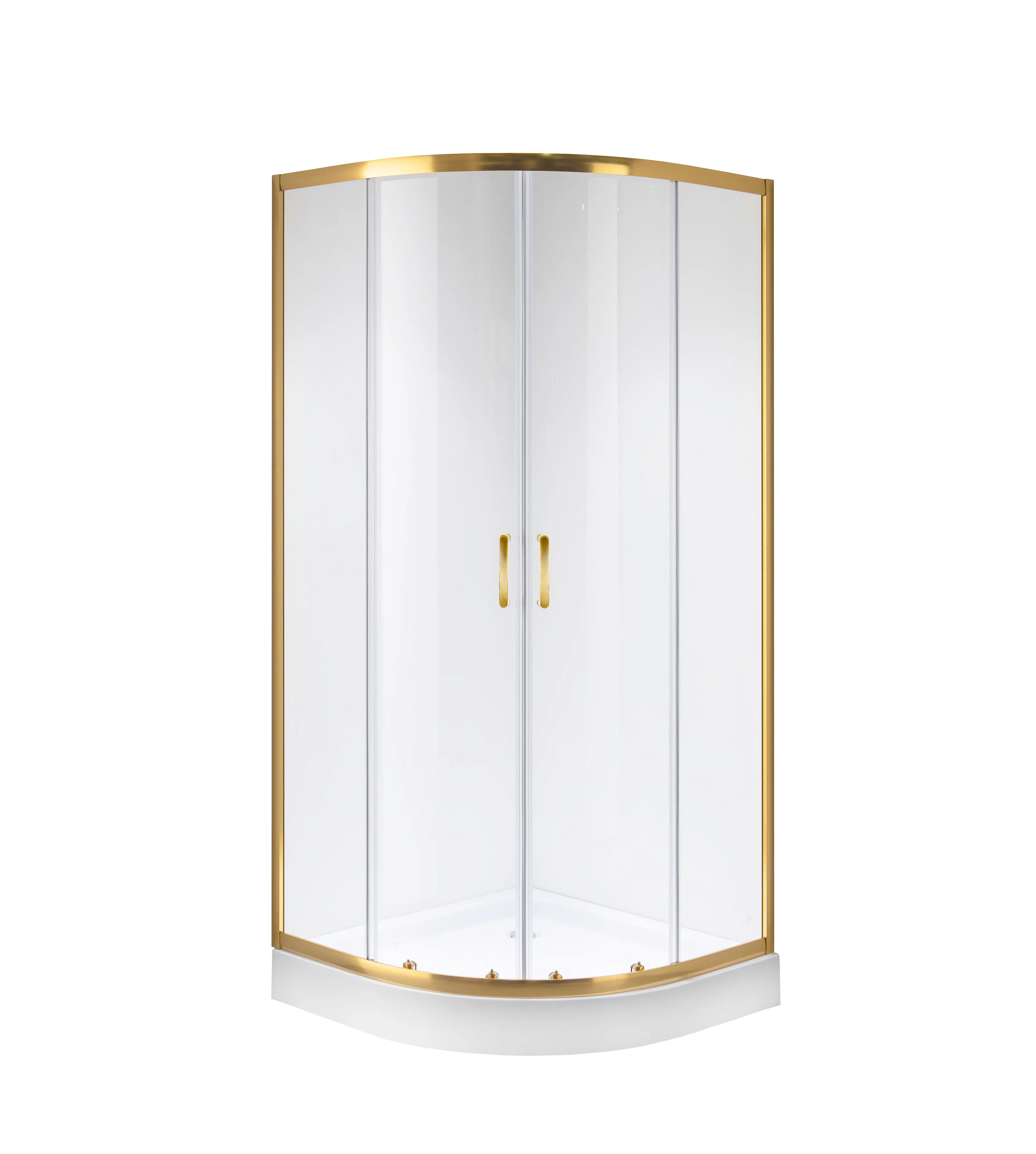 Душевое ограждение Niagara Nova NG-6406-08GOLD (90х90х195) четверть круга,золото,двери раздвижные,стекло прозрачное,1 место 