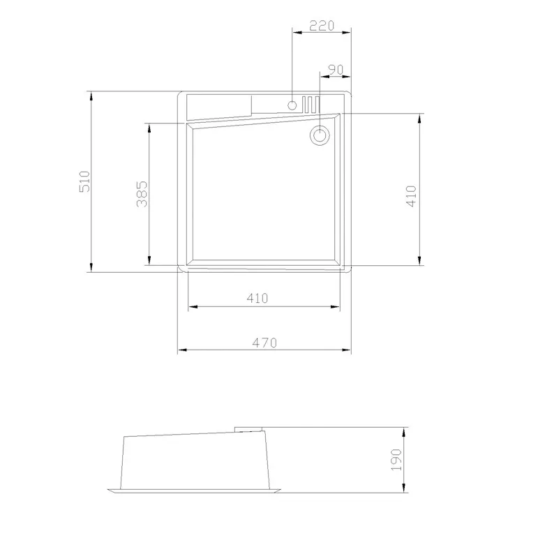 Кухонная мойка AQUATON Парма 510х470х175 мм., серая () 1A713032PM230