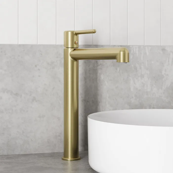 Cмеситель для настольного умывальника, золотой матовый, Aiger, IDDIS, AIGMG01i01