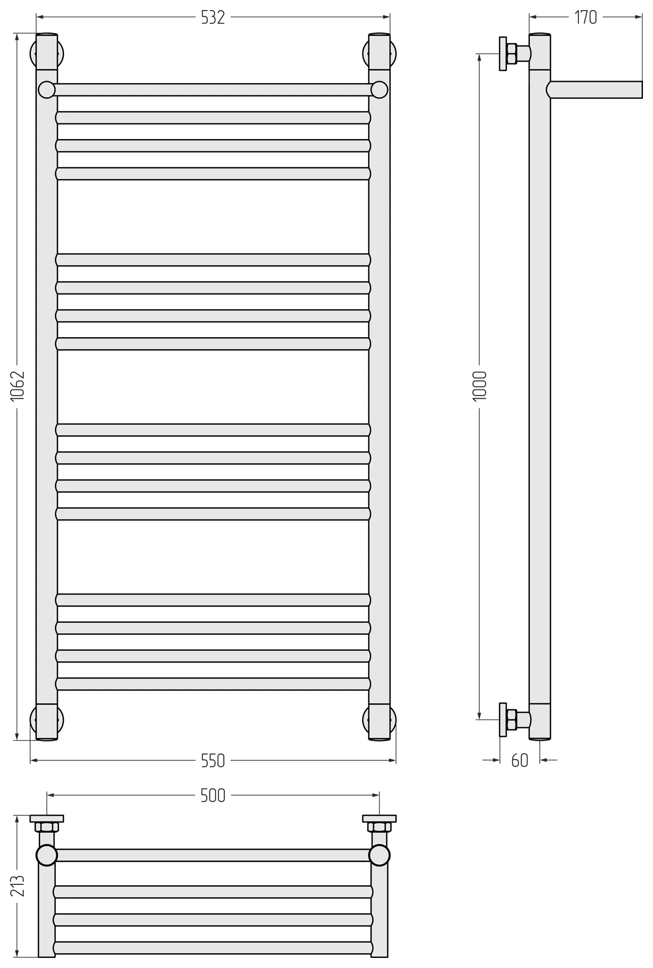 ДР "БОГЕМА 1П +" 1000х500 (RAL 9005 Глубокий черный)
