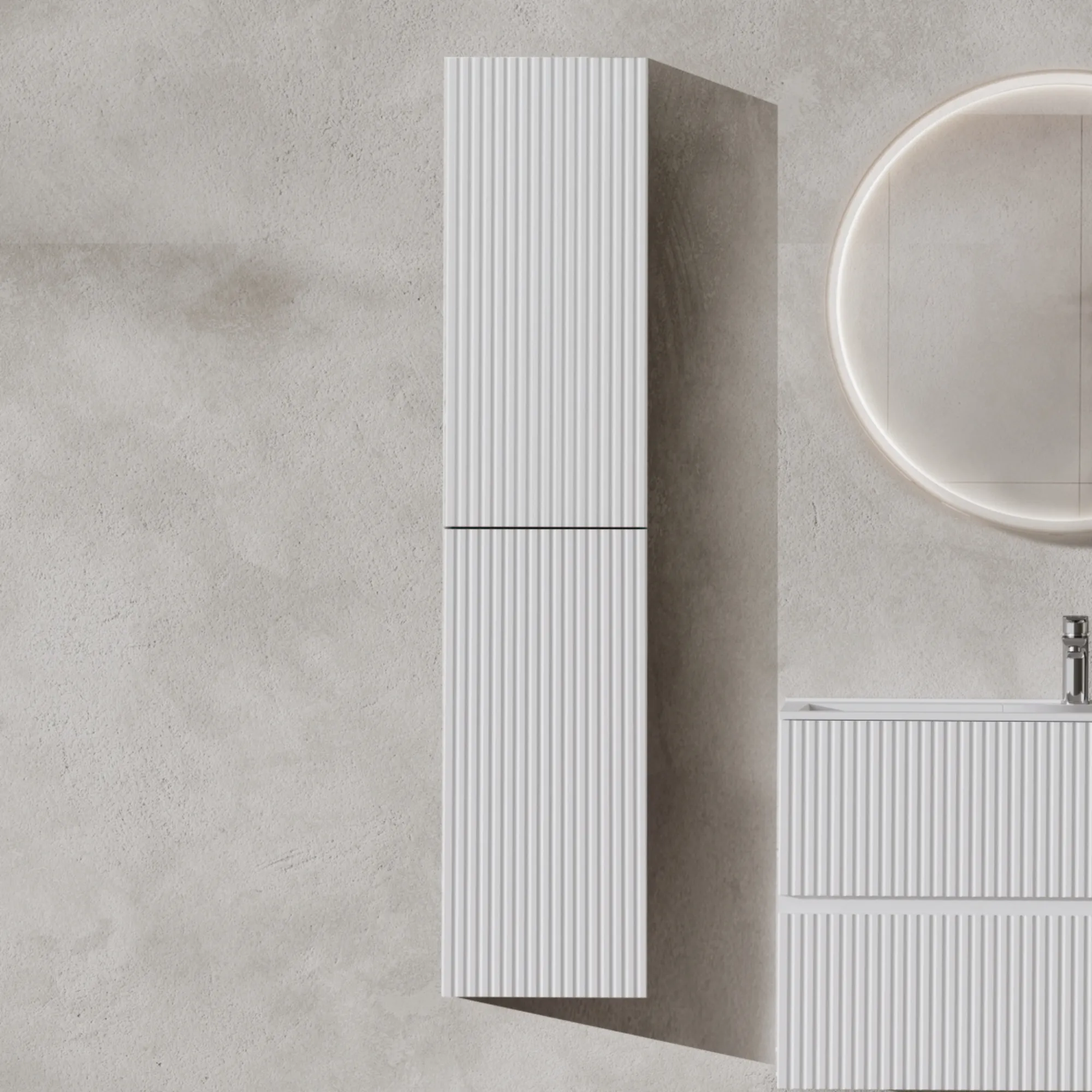 Пенал Aquanet Джейн 35 белый матовый