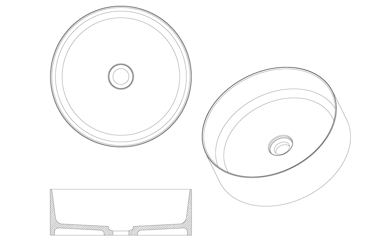 Раковина LV204 Corian Matt White 40*13см в магазинах СантехГид