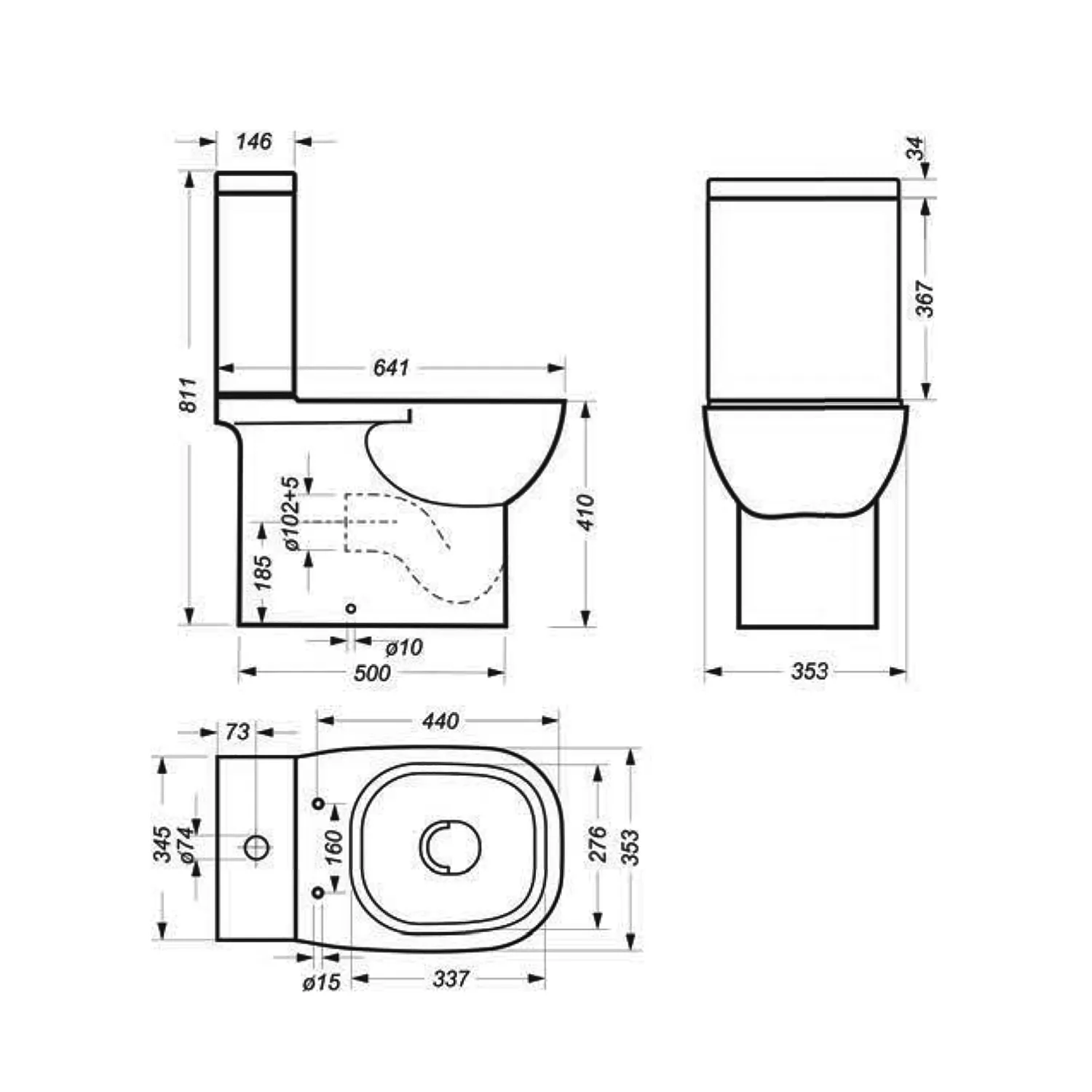 Унитаз-компакт QUADRO SLIM Белый S1 (WC.CC/Quadro/2-SlimDM/WHT.G/S1)