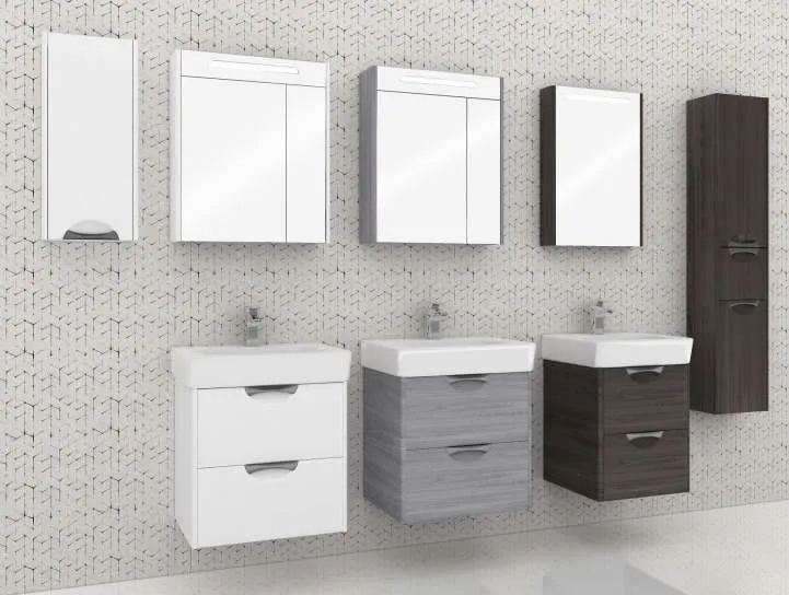 Зеркало - шкаф AQUATON СИЛЬВА 50 с подсветкой, Дуб Макиато () 1A215502SIW5L