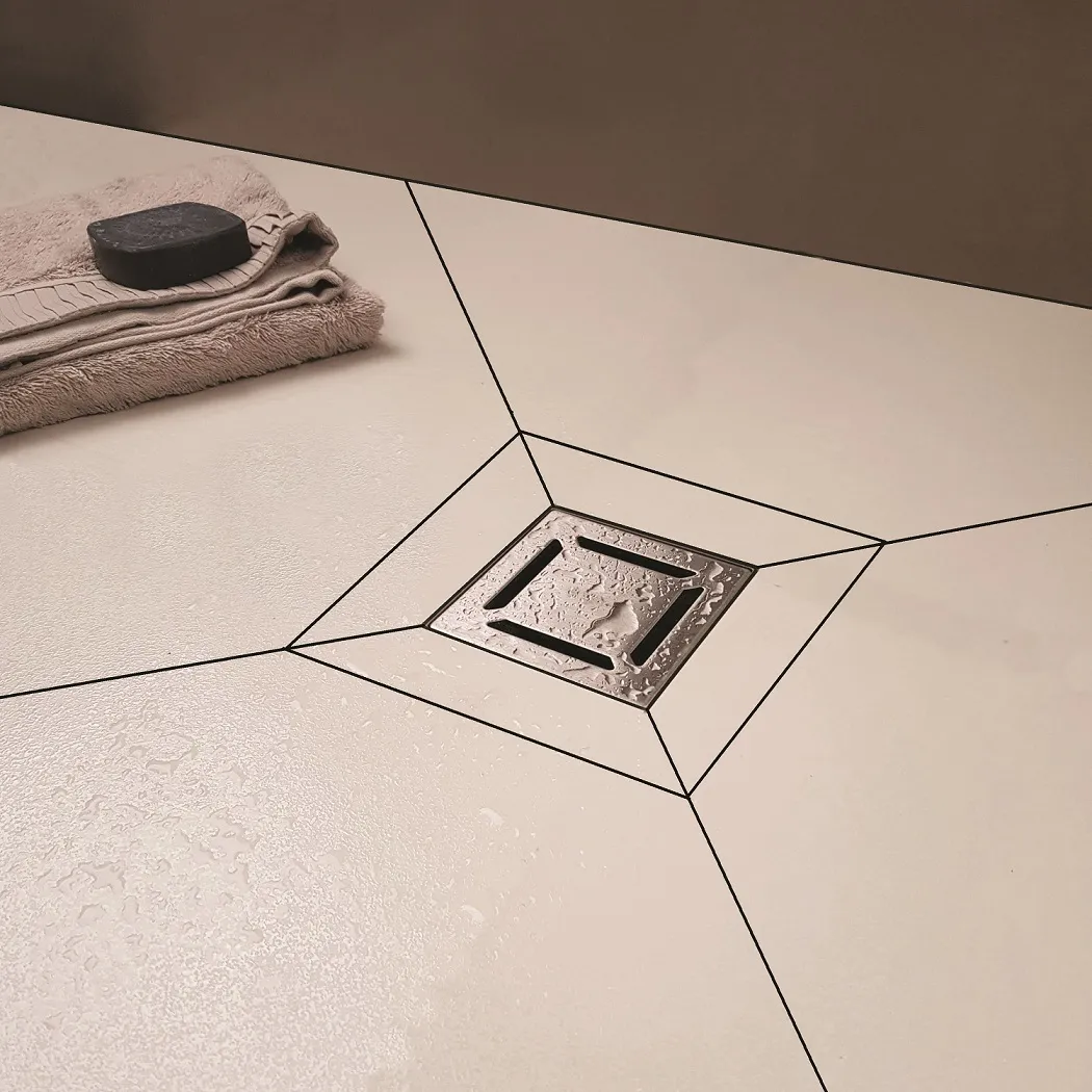 Трап BERGES водосток PLATZ Norma 100х100, Хром матовый, S-сифон D50 H60 боковой