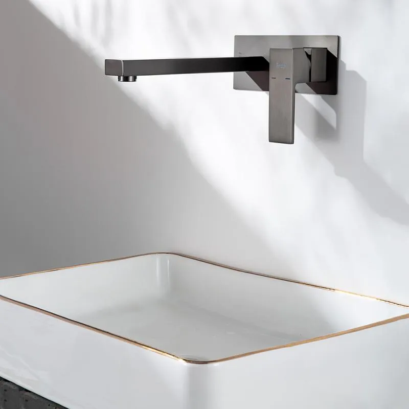 Встраиваемый смеситель для раковины оружейная сталь FRAP F1291-9