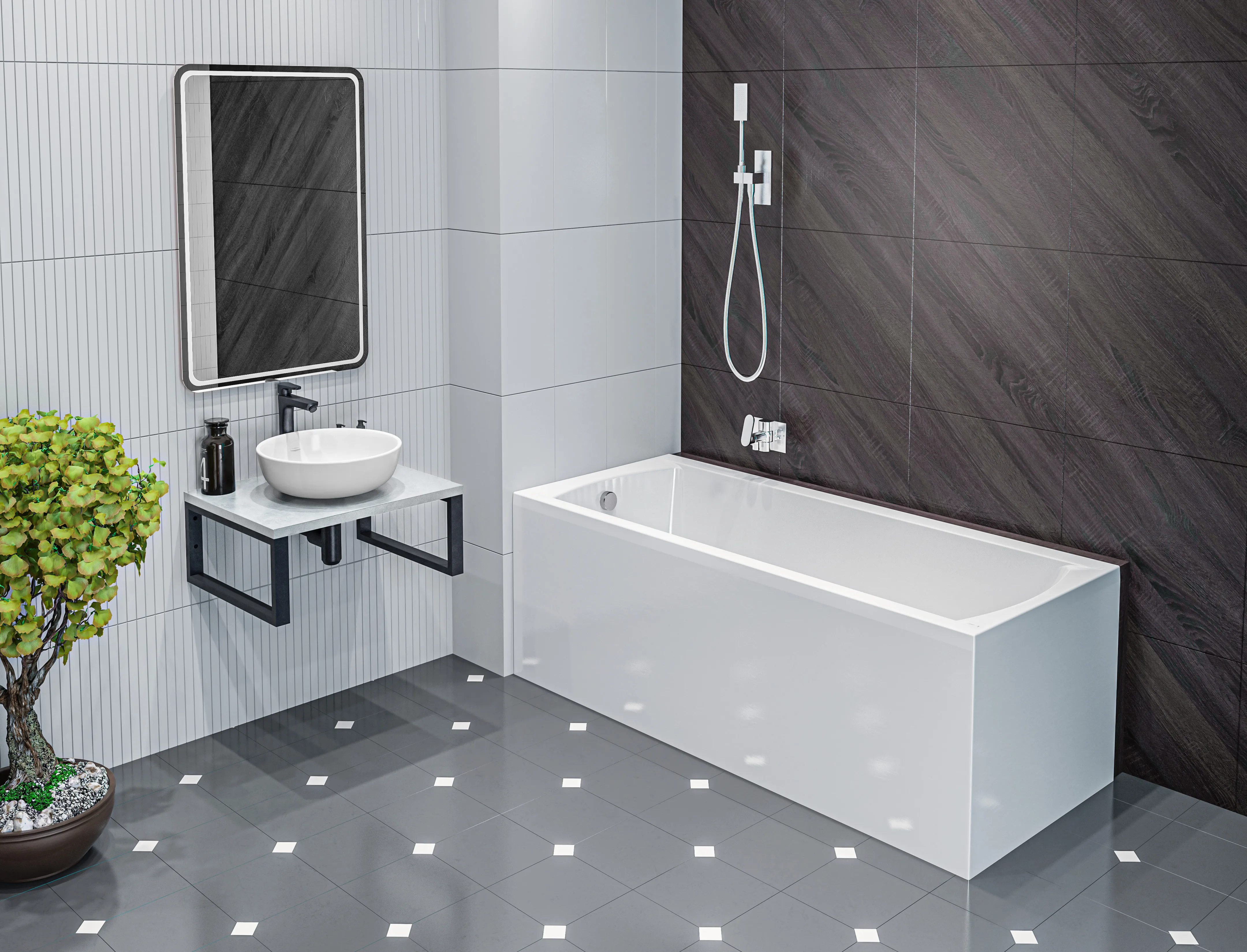 Ванна акриловая Marka One MODERN 170х70 Прямоугольная Белая 01мод1770