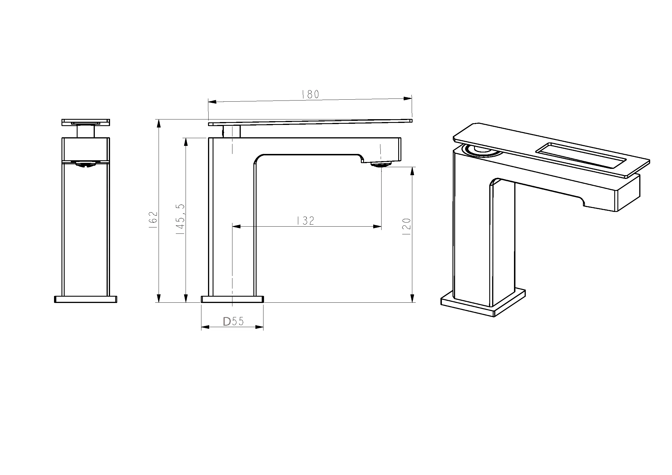 Смеситель для раковины низкий Boheme Q White-Gold
