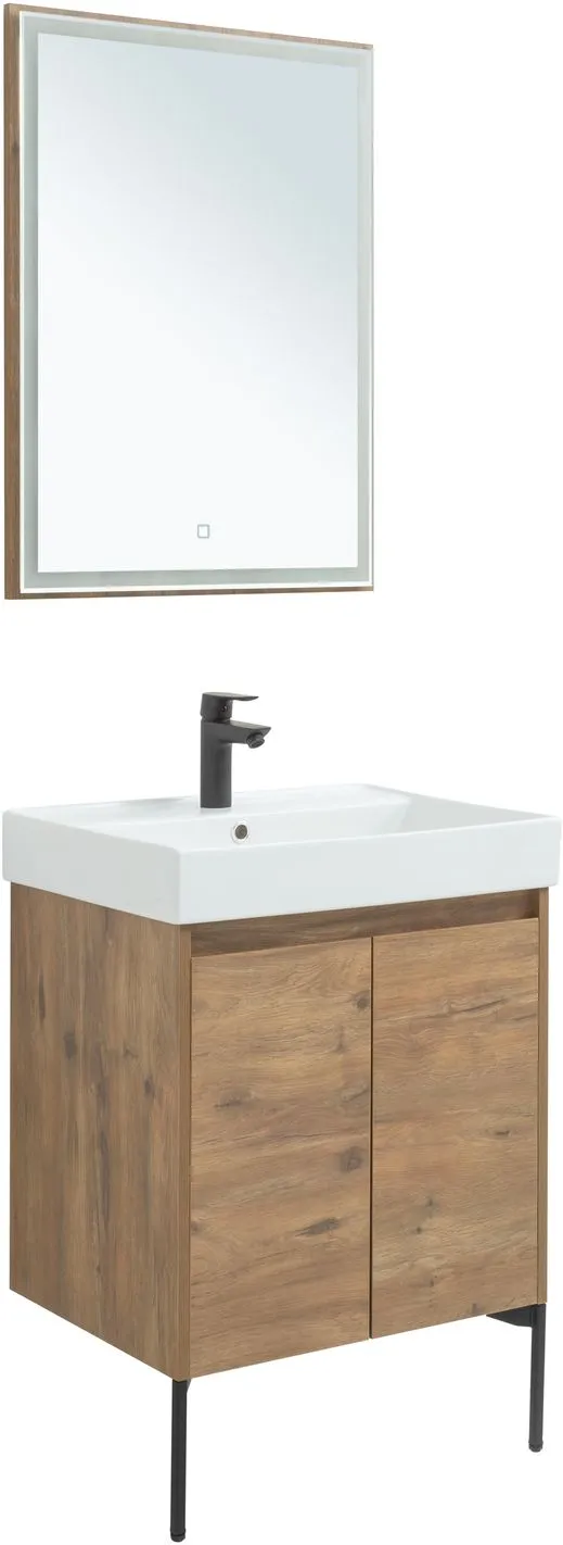 Комплект мебели для ванной Aquanet Nova Lite 60 дуб рустикальный (2 дверцы)