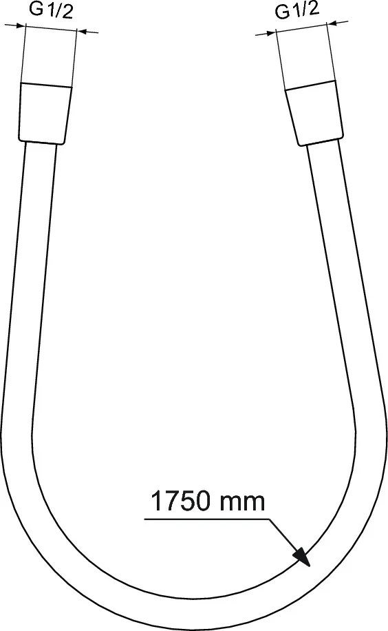 IDEALFLEX Шланг для душа 1700 мм, подсоединение G1/2", устойчивость к давлению до 5 атм, про BE175AA