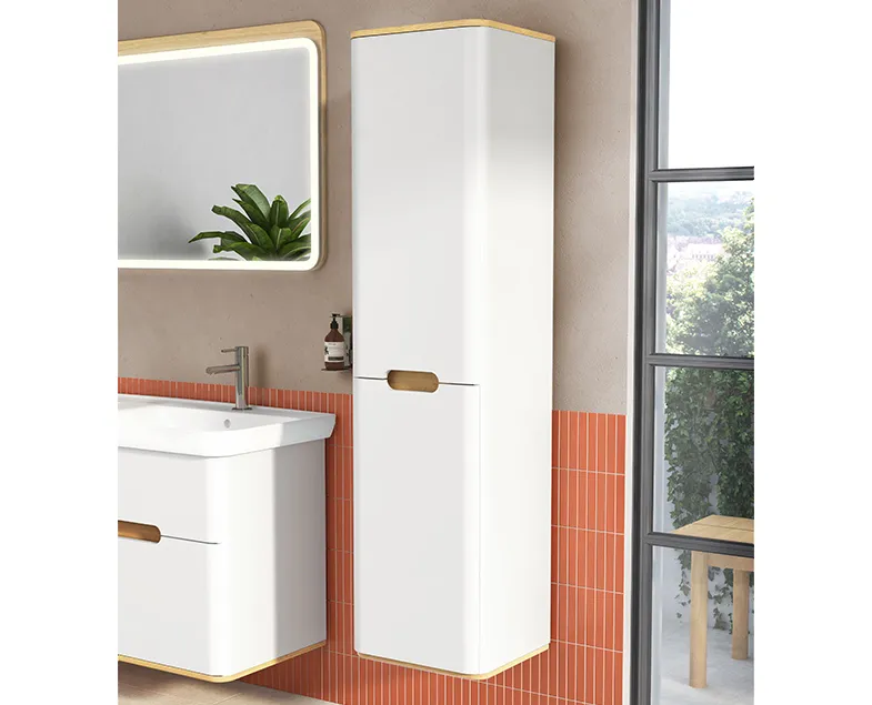 60842 Sentо Пенал с корзиной для белья 40 см цвет матовый белый правый  VITRA