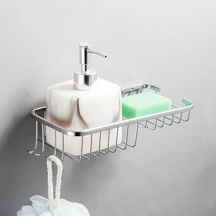 Полка с мыльницей метал/хром FRAP F338 