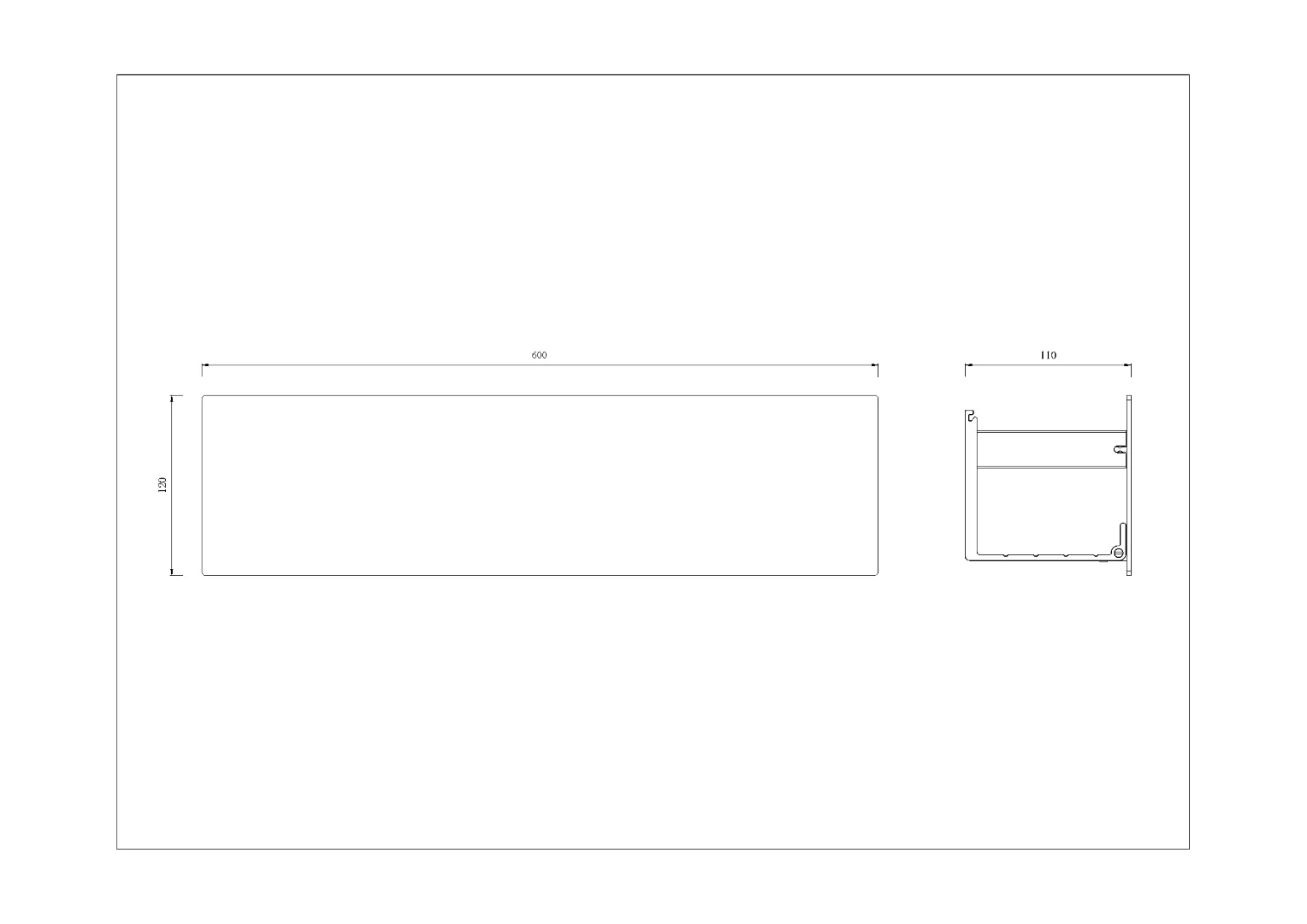 Полка настенная 60см White + 2 крючка