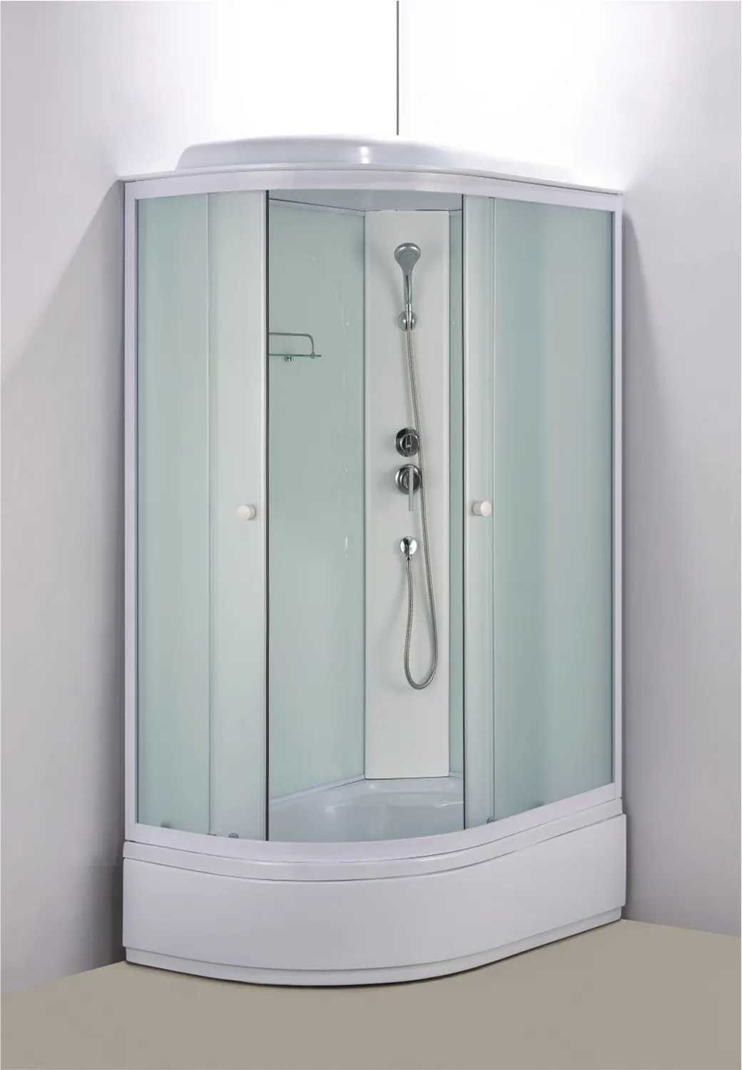 Душевая кабина Loranto 1180х780х2150 правосторонняя, белое заднее стекло, поддон 26 см, матовое стекло 4 мм, профиль белый (CS-985-RTM/W-120)