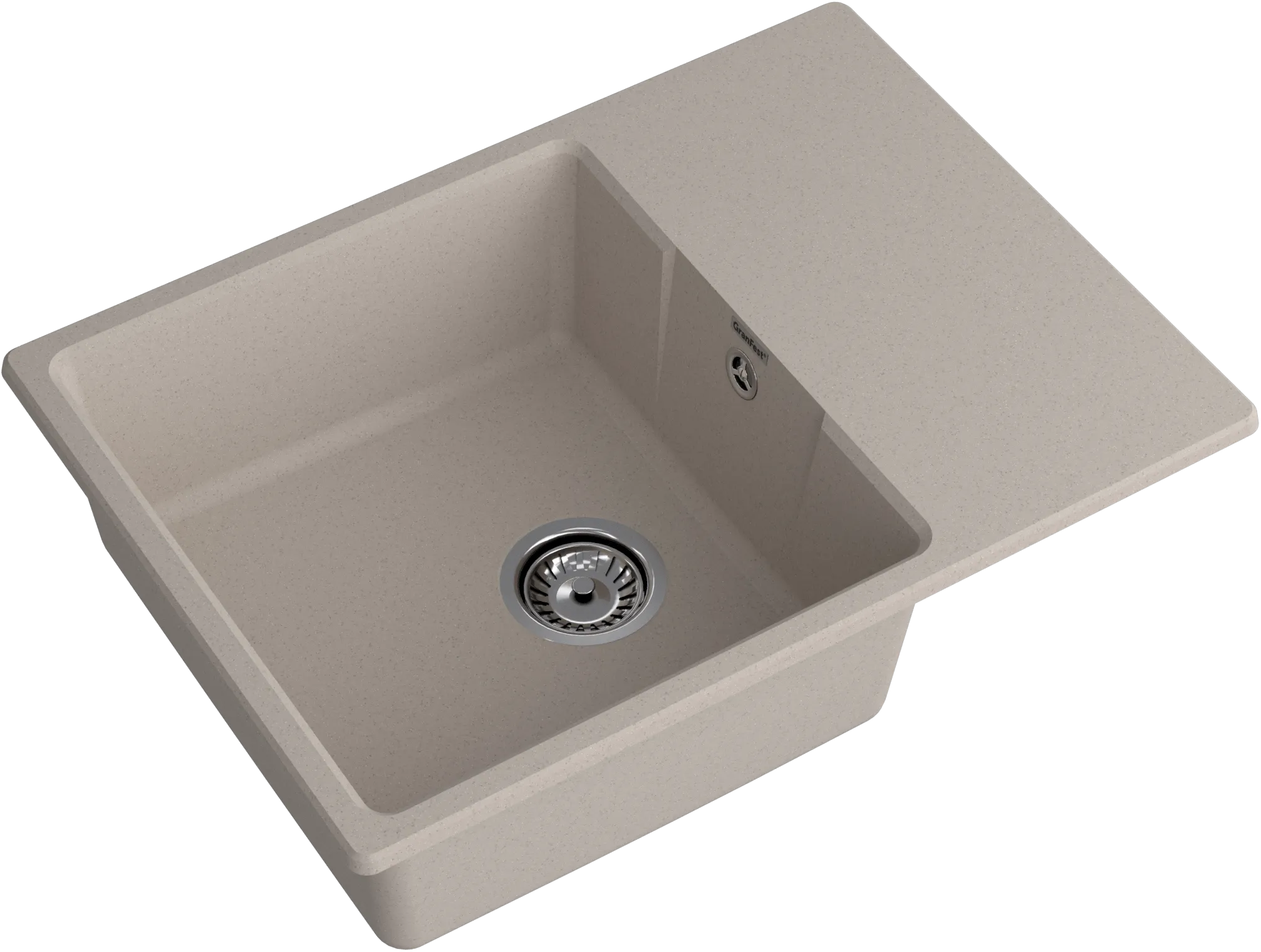 GRANFEST Мойка URBAN 668L  1-чаша+крыло 680*490мм песочный арт.GF-UR-
