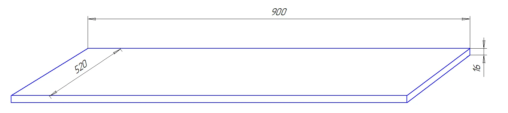 Столешница Azario Gris 90 900х520х16 цвет серый () CS00080432