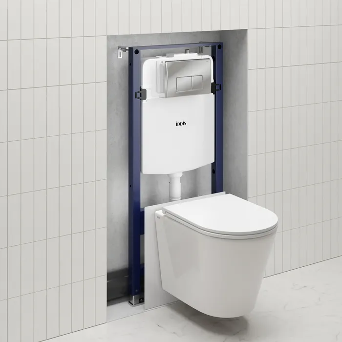 Комплект 3в1: подвесной унитаз, инсталляция и клавиша смыва хром, Calipso Q, IDDIS, CAQPO1GCi73