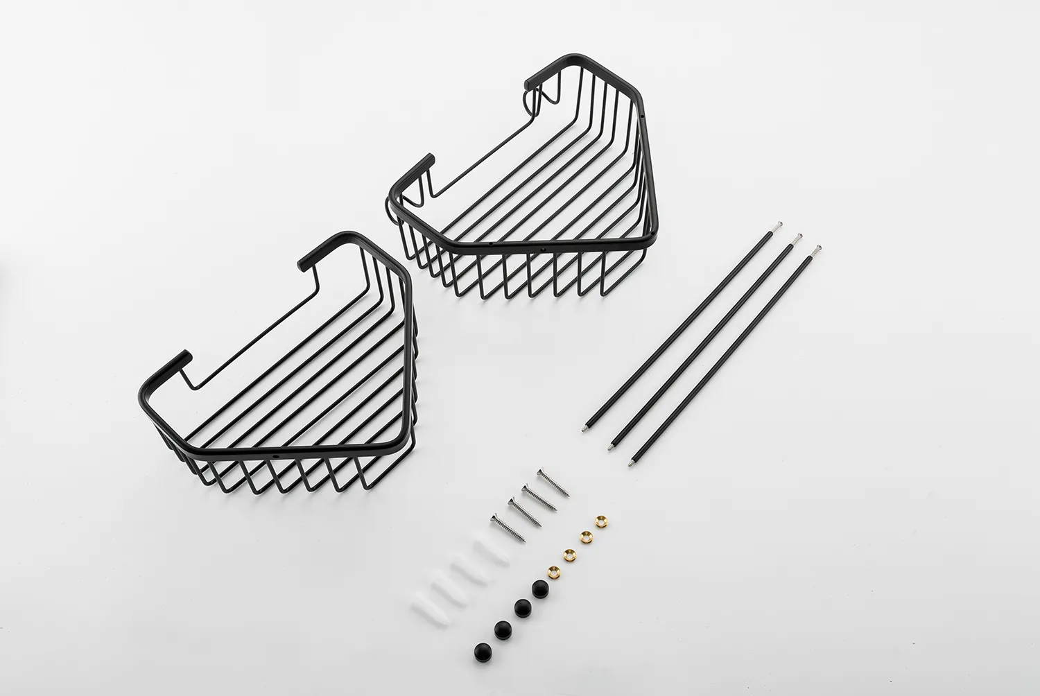 Полка 2-ярусная угловая чёрная FRAP F351-16