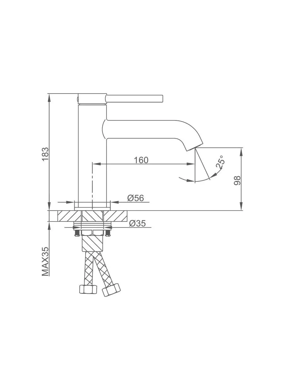 Смеситель для раковины матовое розовое золото Gappo G1006-43