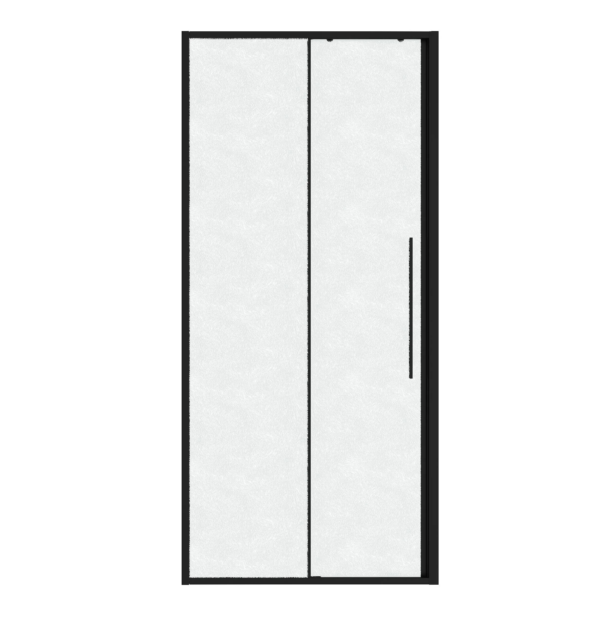 Дверь в нишу Niagara Nova (100х195) черный матовый,раздвижная влево,стекло шиншилла,1 место NG-84-L10CHB 