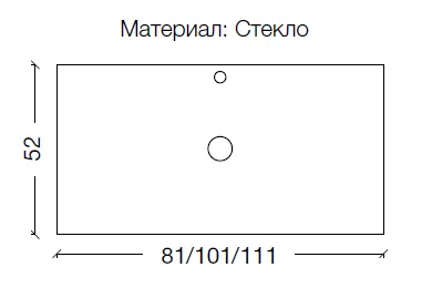 Столешница стекло 110см прямая BLACK