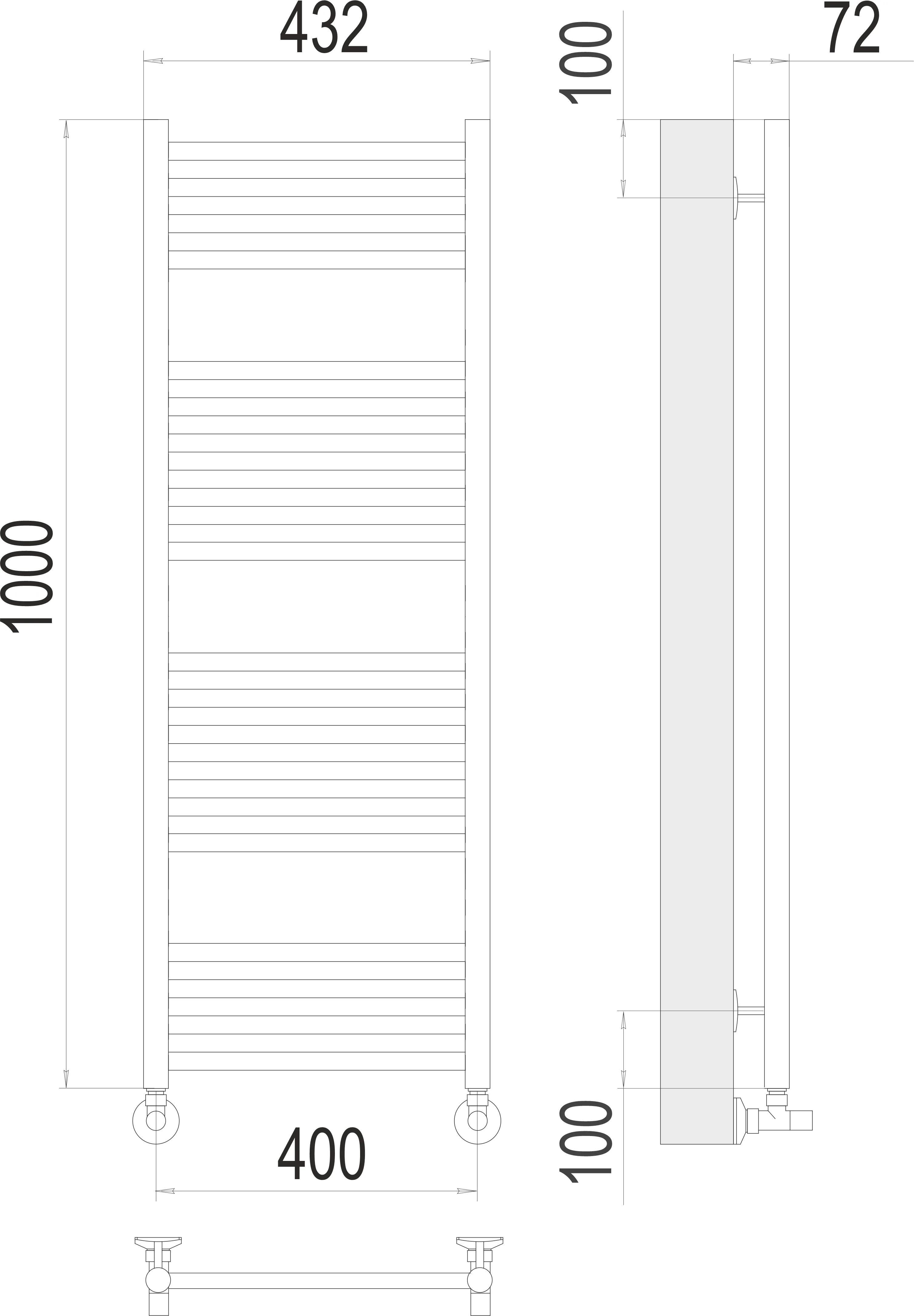 Полотенцесушитель Аврора П20 400х1000