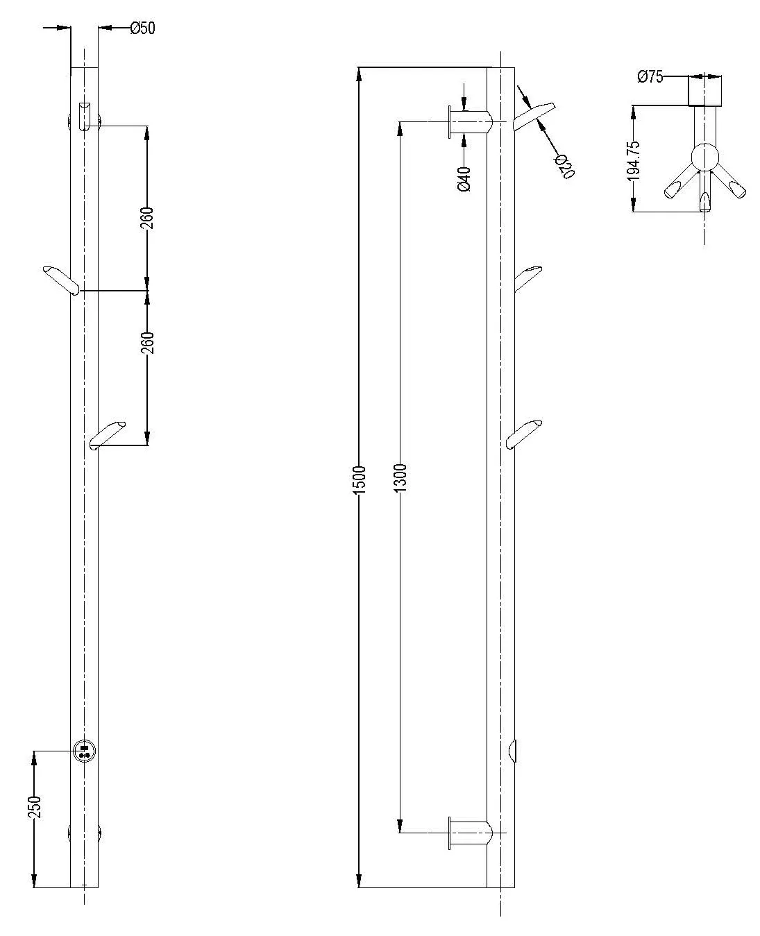 Полотенцесушитель электрический OAK NIKEL BRUSH новый 50мм
