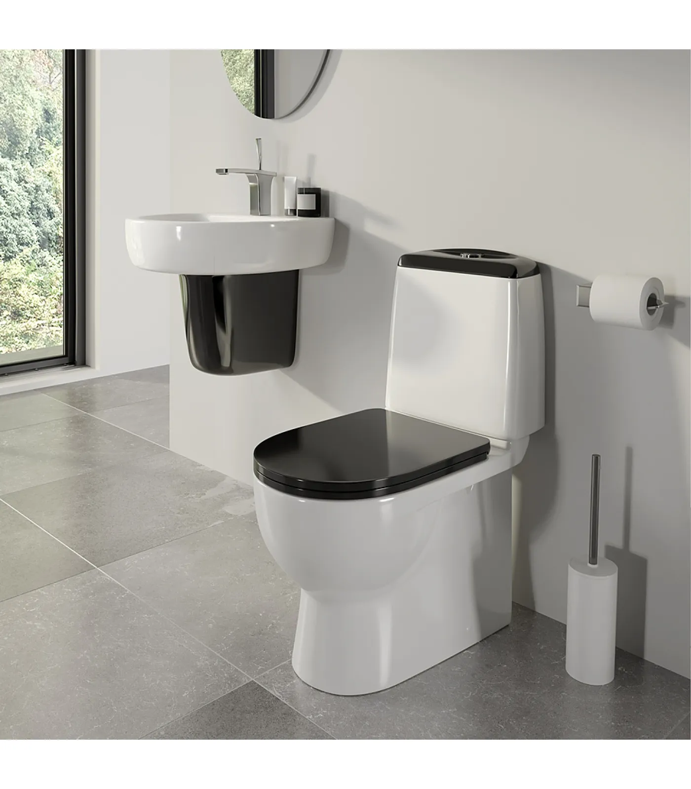 Унитаз-компакт Sanita Luxe Best Color Black с сиденьем Soft Close BSTSLCC06100522