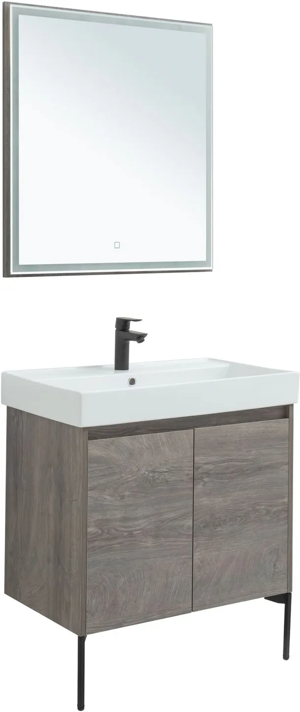Комплект мебели для ванной Aquanet Nova Lite 75 дуб рошелье (2 дверцы)