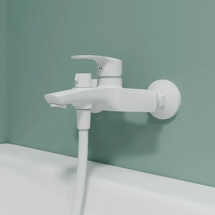 Смеситель для ванны, матовый белый, Ray, IDDIS, RAYWT02i02WA