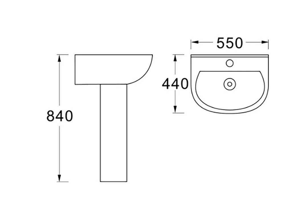 Раковина подвесная AQ5420-00 550*440, белая в магазинах СантехГид
