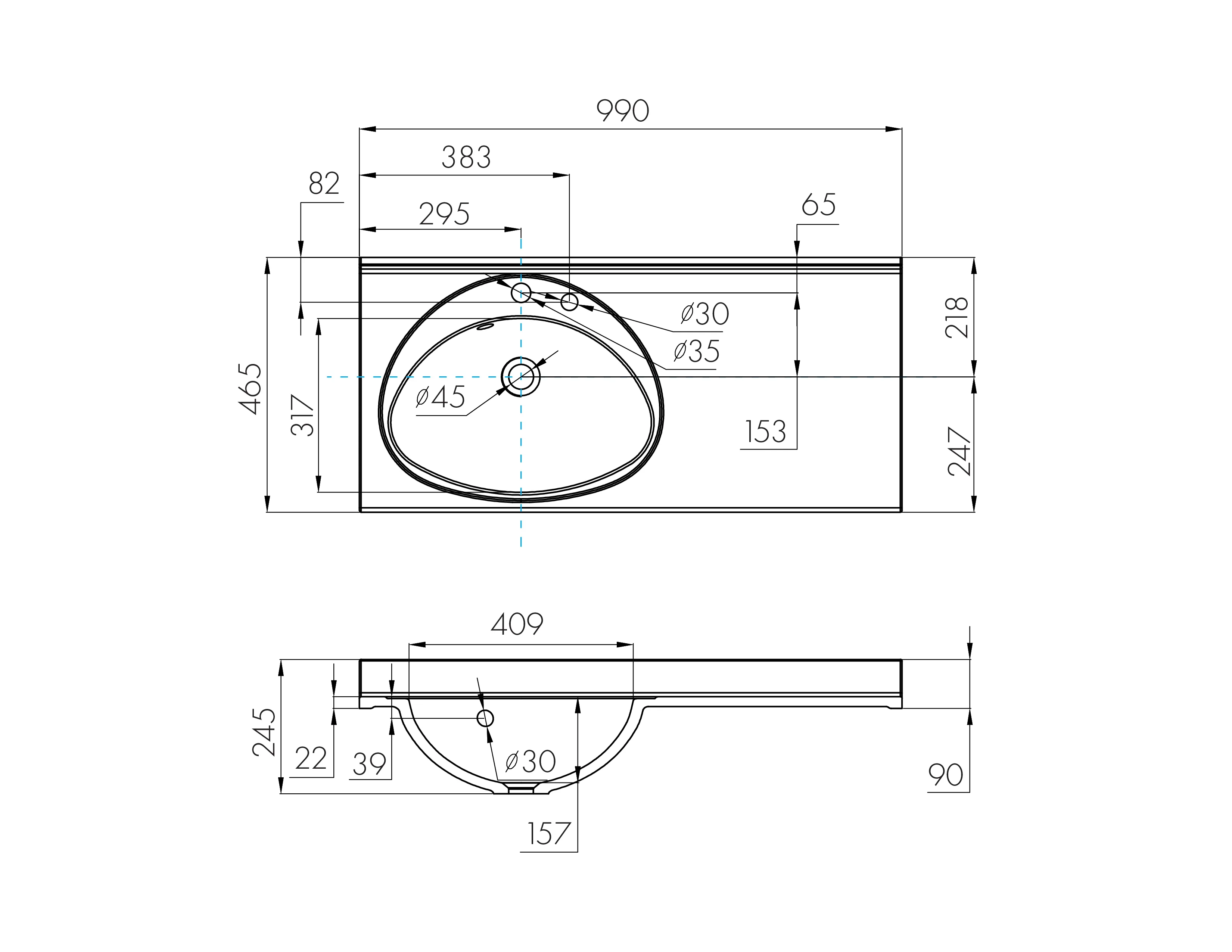 Раковина AQUATON Отель 3/100 левая белая с навесами 1A70073NOT01L в магазинах СантехГид