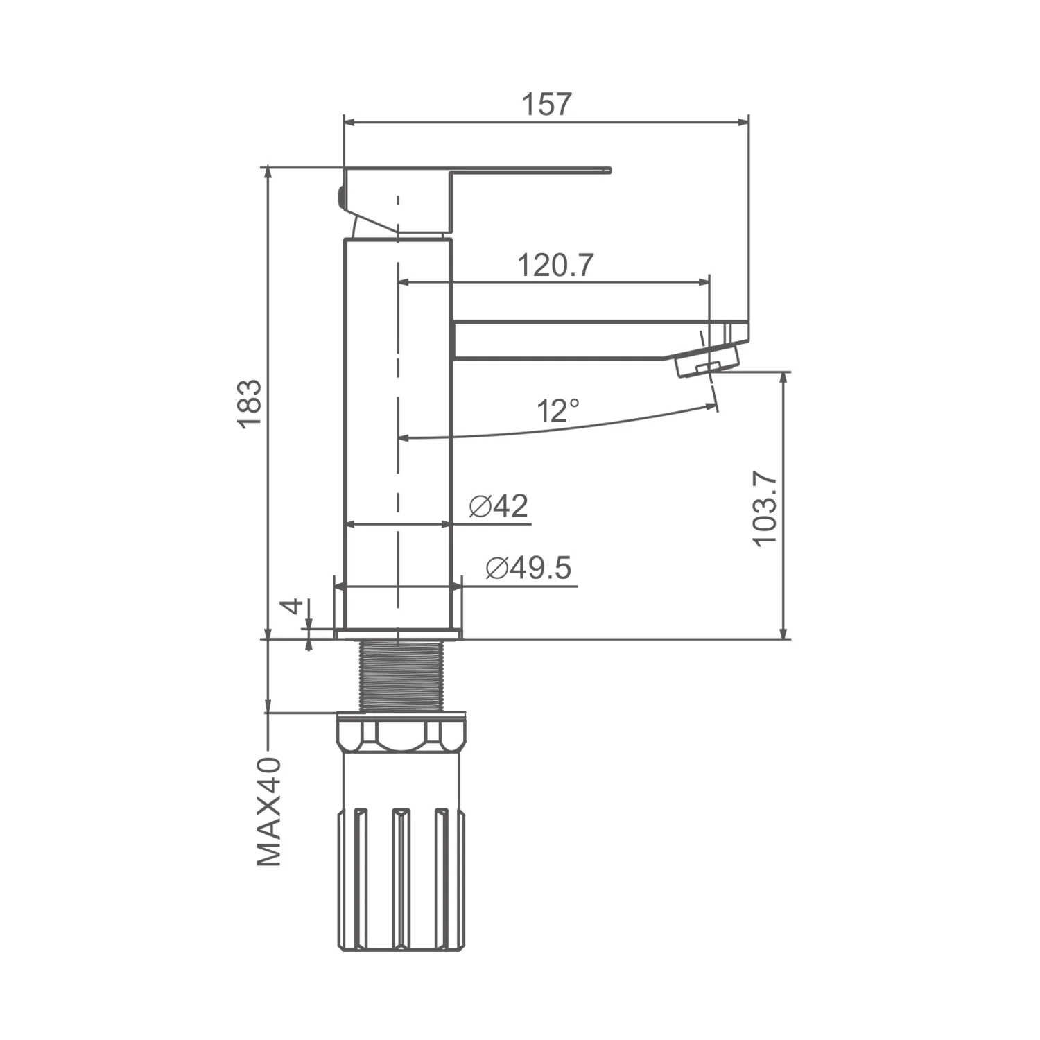 Смеситель Prohanss На раковину монолитный, золотой сатин P30.10.03